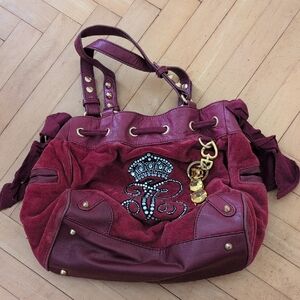 Y2K Juicy Couture Red Daydreamer Velour Bag